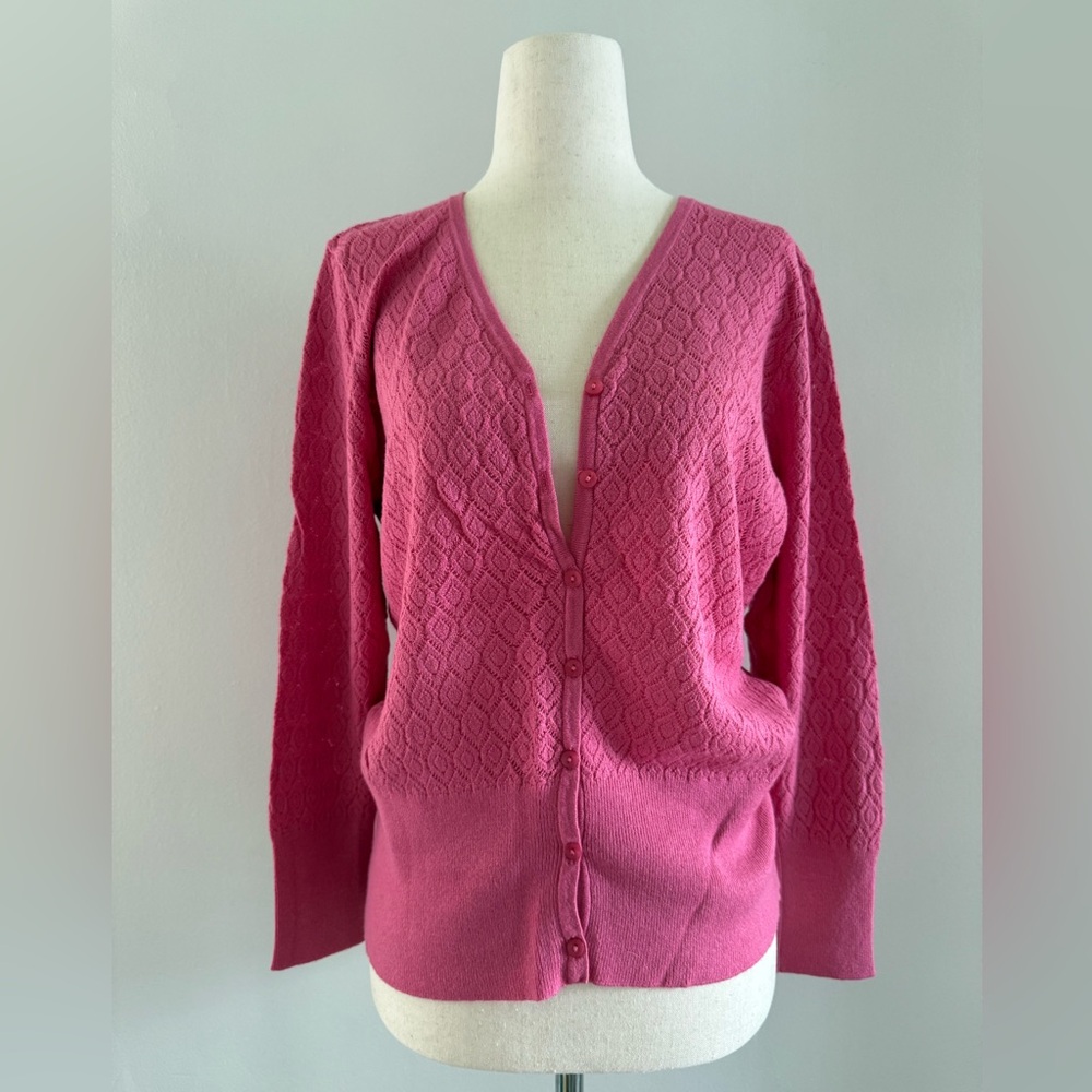 Loft Pink Pointelle Cardigan